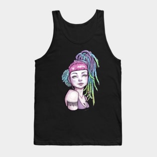 Watercolor rasta girl Tank Top